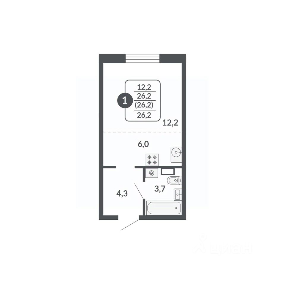планировка квартиры 26 м2